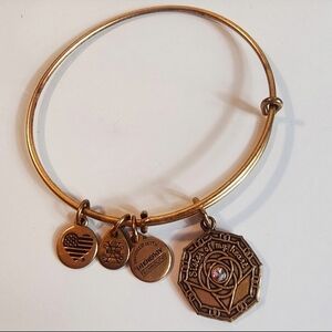 Alex & Ani Gold-tone Bridesmaid Charm Bracelet with Crystal Accent